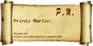 Printz Martin névjegykártya